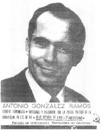 Antonio González Ramos, militante del PUCC asesinado en 1975.